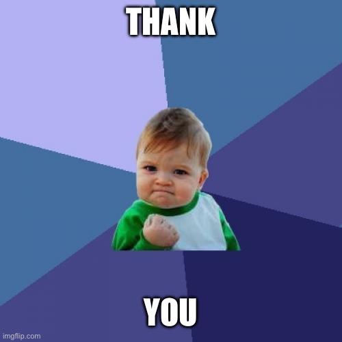 Success Kid Meme | THANK YOU | image tagged in memes,success kid | made w/ Imgflip meme maker