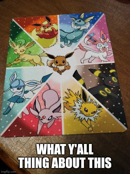 Cool right? | WHAT Y'ALL THING ABOUT THIS | image tagged in pokemon,eeveelutions | made w/ Imgflip meme maker