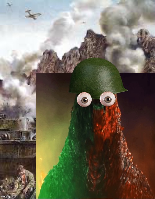 image tagged in godzilla thousand yard stare | made w/ Imgflip meme maker