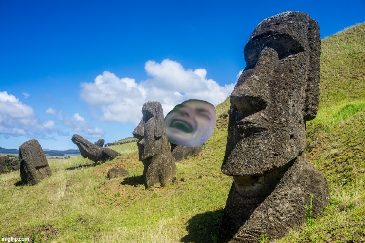 my oh moai | image tagged in my oh moai | made w/ Imgflip meme maker