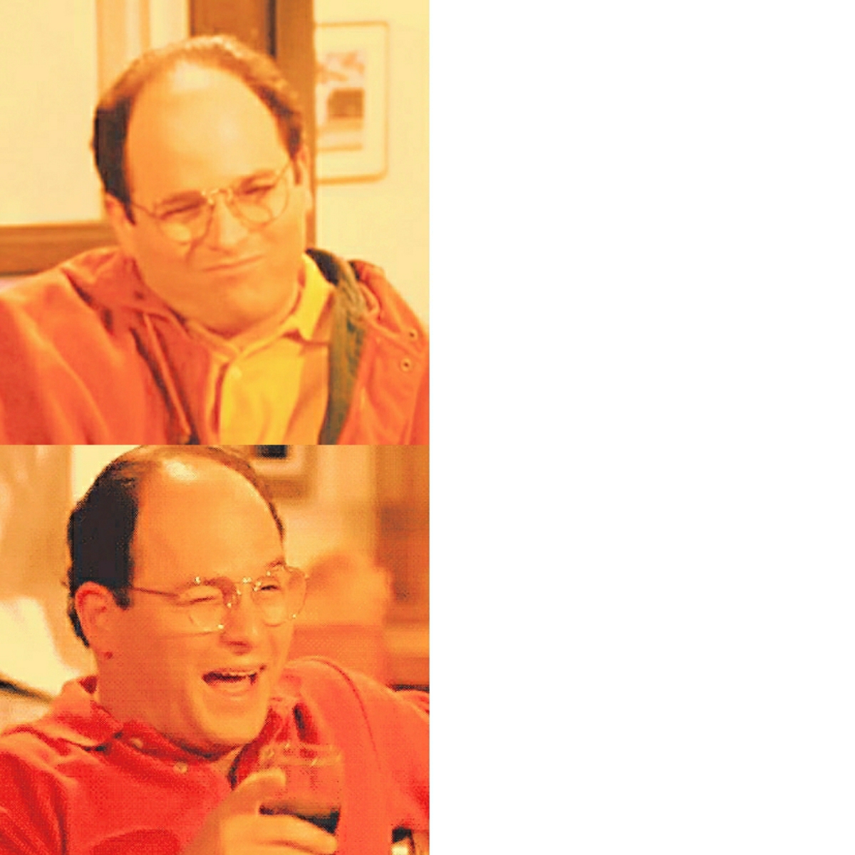 High Quality Costanza No Yes Drake Blank Meme Template
