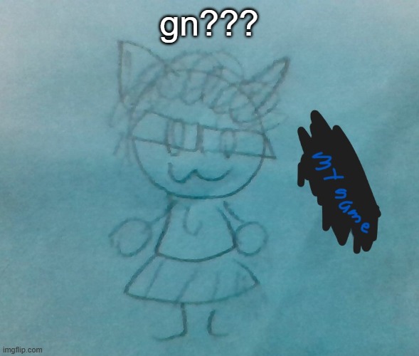 :> | gn??? | image tagged in bda neko arc | made w/ Imgflip meme maker