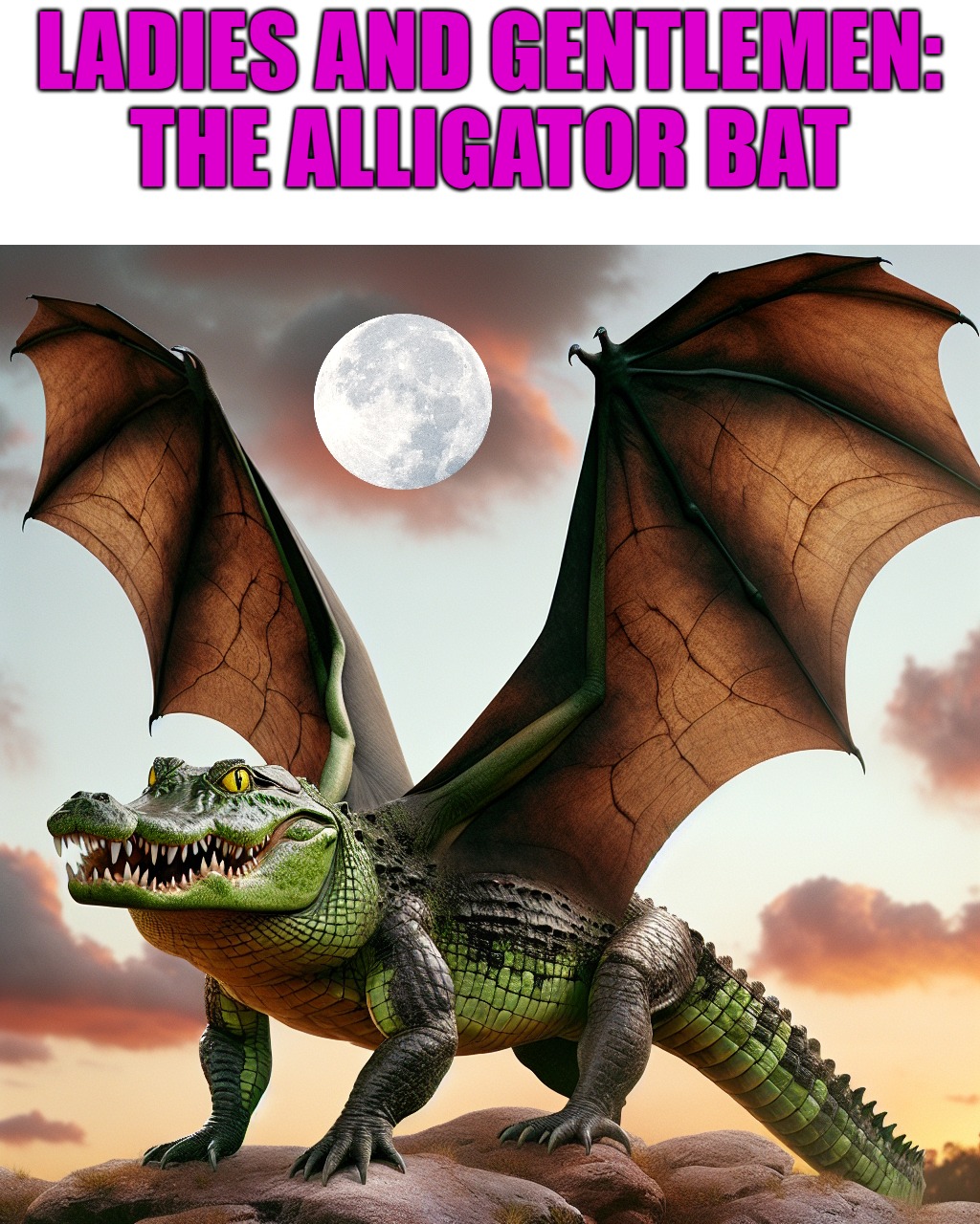 LADIES AND GENTLEMEN:
THE ALLIGATOR BAT | made w/ Imgflip meme maker