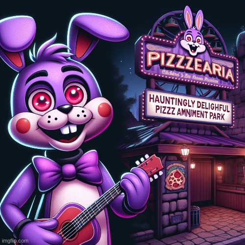 AI generated "Bonnie's Pizzeria" | made w/ Imgflip meme maker
