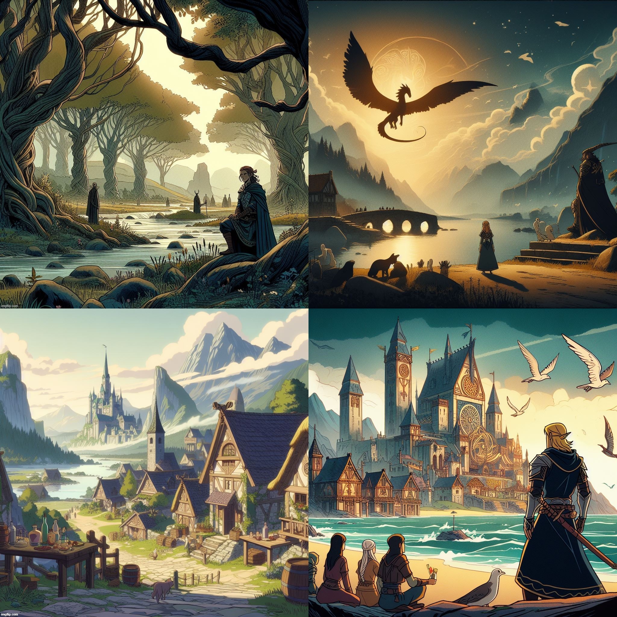 Ai: Elder Scrolls anime "Highrock Bretons", in styles of Secret of Kells, Magus Bride, & Code Geass. Happy Celtic History Month! | image tagged in the elder scrolls,bretons,celtics,anime,code geass,videogames | made w/ Imgflip meme maker