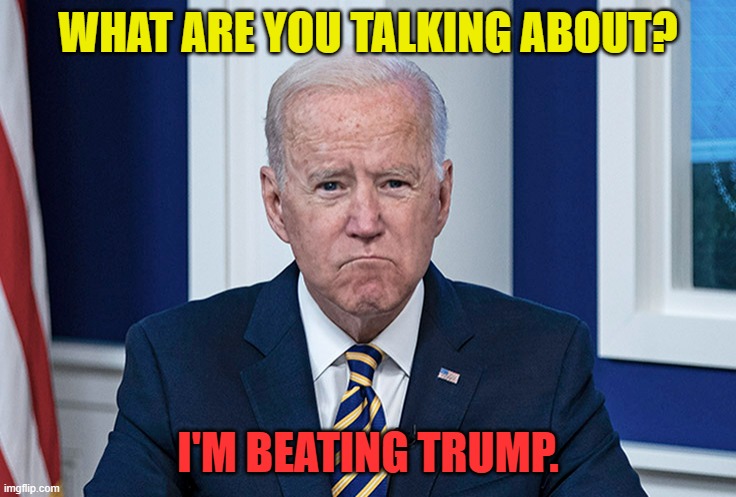 WHAT ARE YOU TALKING ABOUT? I'M BEATING TRUMP. | made w/ Imgflip meme maker