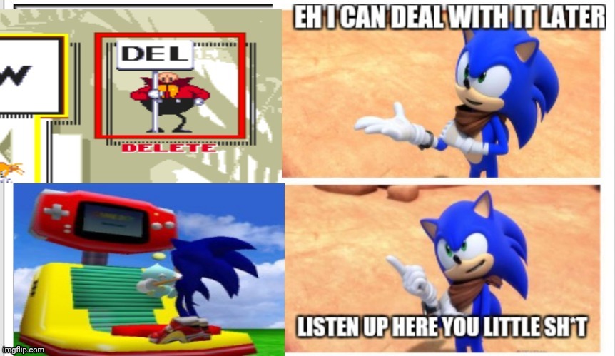 Don't u dare touch my Chao! | image tagged in sonic | made w/ Imgflip meme maker
