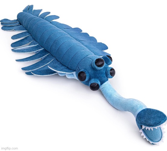 Opabinia plushie (on topic note: I’m going to make some poster art of the new story) | made w/ Imgflip meme maker