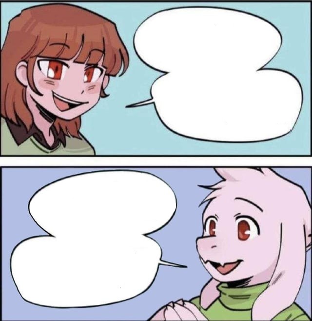 Chara and Asriel Talking Blank Meme Template