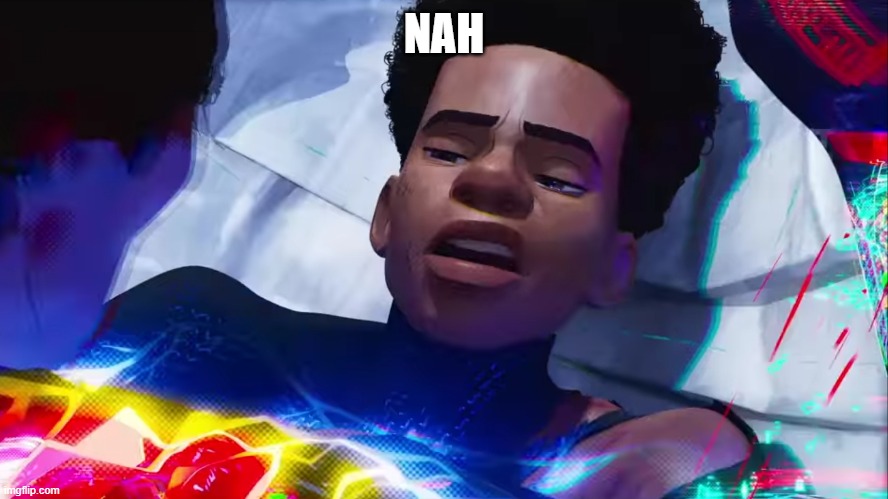 Miles Morales Nah | NAH | image tagged in miles morales nah | made w/ Imgflip meme maker