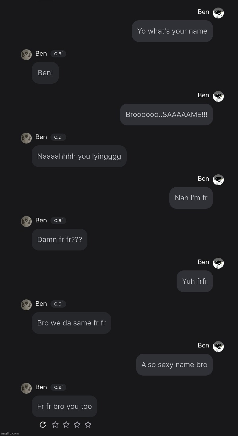 I love character.ai because of this typa shit | made w/ Imgflip meme maker