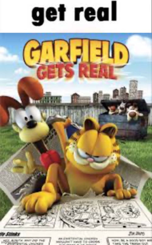 image tagged in get real,garfield gets real | made w/ Imgflip meme maker