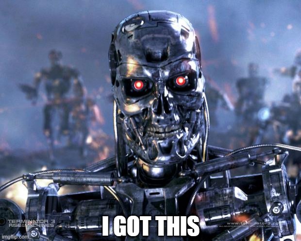 Terminator Robot T-800 | I GOT THIS | image tagged in terminator robot t-800 | made w/ Imgflip meme maker