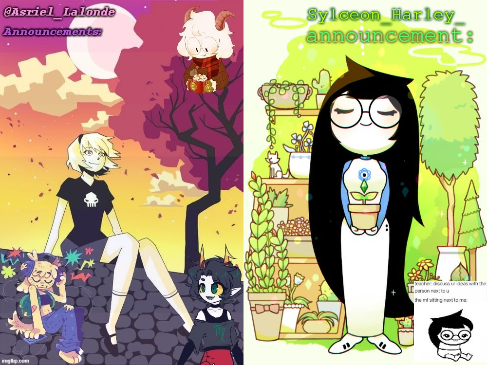 asriel and sylc shared temp :D Blank Meme Template