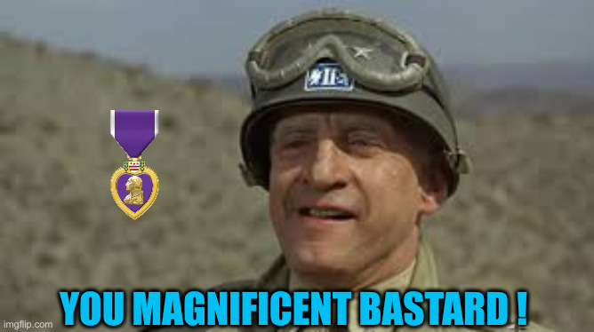 o7 | YOU MAGNIFICENT BASTARD ! | image tagged in patton you magnificent bastard,funny memes,memes | made w/ Imgflip meme maker