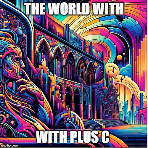 math | THE WORLD WITH; WITH PLUS C | image tagged in math | made w/ Imgflip meme maker