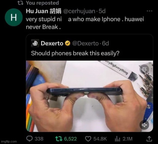 Huawei never break | made w/ Imgflip meme maker