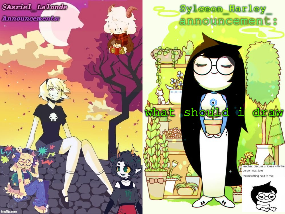 Asriel and Sylceon shared template | what should i draw | image tagged in asriel and sylceon shared template | made w/ Imgflip meme maker