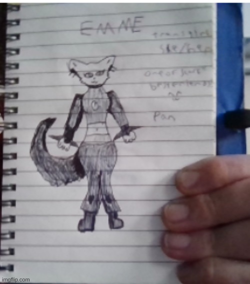 a oc I made yesterday. I'm pretty sure I improved at drawing | made w/ Imgflip meme maker