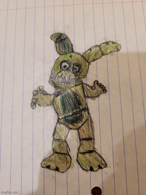 Plushtrap drawing (he may be my fav fnaf 4 animatronic) I will post monty later | image tagged in plush,trap | made w/ Imgflip meme maker