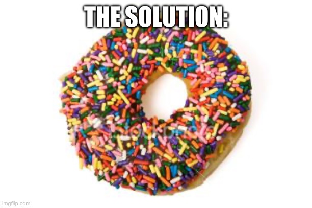 donut | THE SOLUTION: | image tagged in donut | made w/ Imgflip meme maker