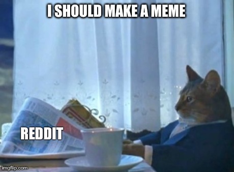 I Should Buy A Boat Cat | I SHOULD MAKE A MEME REDDIT | image tagged in memes,i should buy a boat cat,AdviceAnimals | made w/ Imgflip meme maker