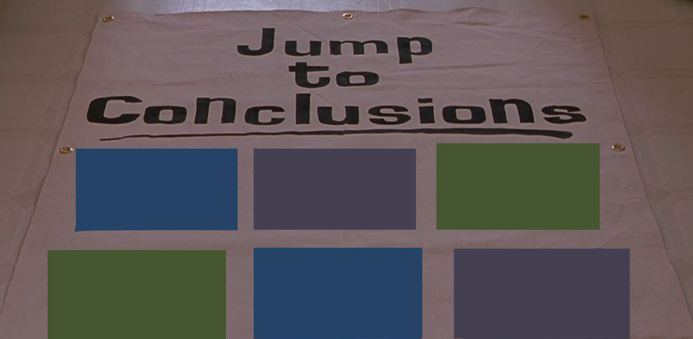 Jump to Conclusions Mat Blank Meme Template