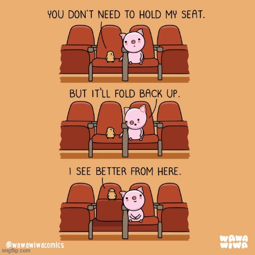 image tagged in pig,chick,movie,seat | made w/ Imgflip meme maker