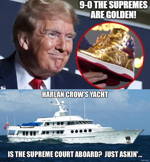 And they'll all be getting a vacation arranged by Clarence Thomas's sugar daddy! | image tagged in harlan crow love boat | made w/ Imgflip meme maker