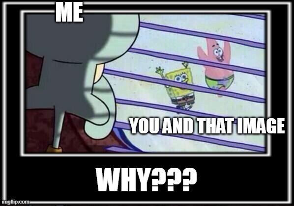 ME YOU AND THAT IMAGE WHY??? | made w/ Imgflip meme maker