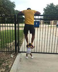Man standing on baby Blank Meme Template