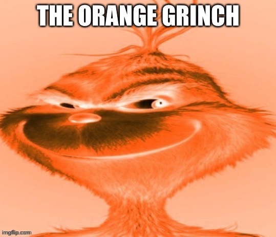 The orange grinch | THE ORANGE GRINCH | image tagged in the orange grinch | made w/ Imgflip meme maker