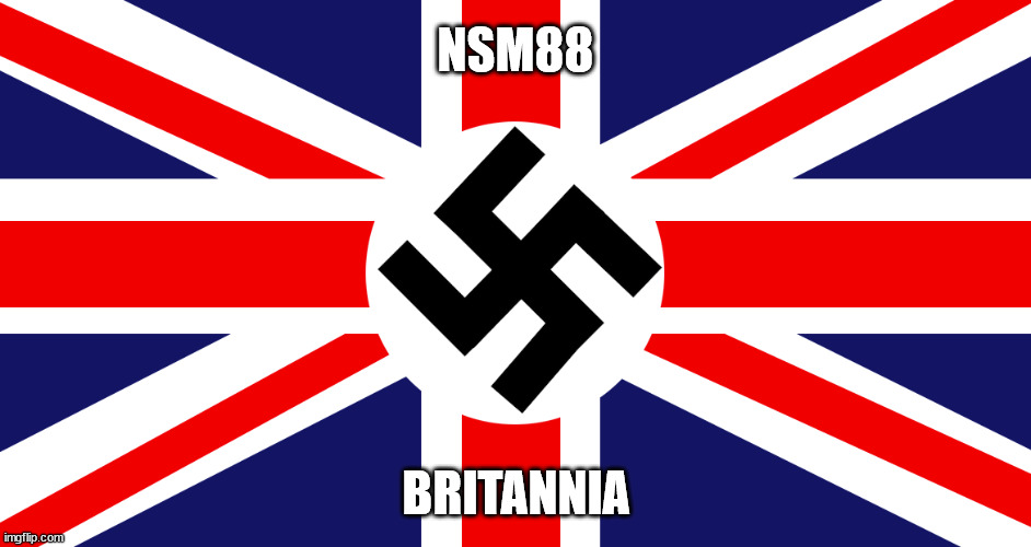 NSM88 Flag recreation | NSM88; BRITANNIA | image tagged in lgbtq,trans,pride,im,not,fascist | made w/ Imgflip meme maker
