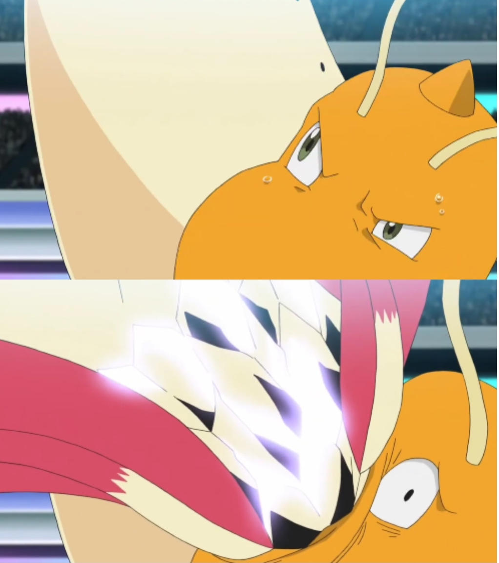 Milotic hit Dragonite with Iron Head Blank Meme Template