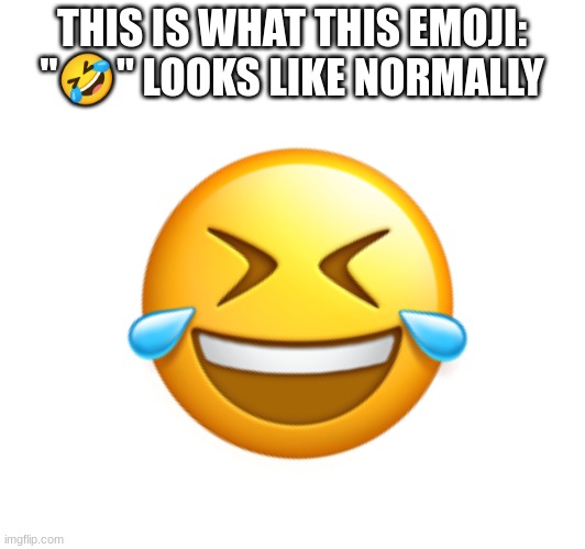 ohh very scary | THIS IS WHAT THIS EMOJI: "🤣" LOOKS LIKE NORMALLY | image tagged in emoji | made w/ Imgflip meme maker