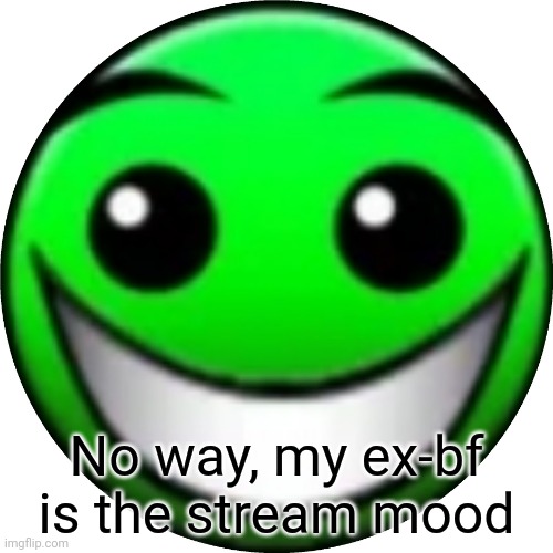 Smiling normal | No way, my ex-bf is the stream mood | image tagged in smiling normal | made w/ Imgflip meme maker