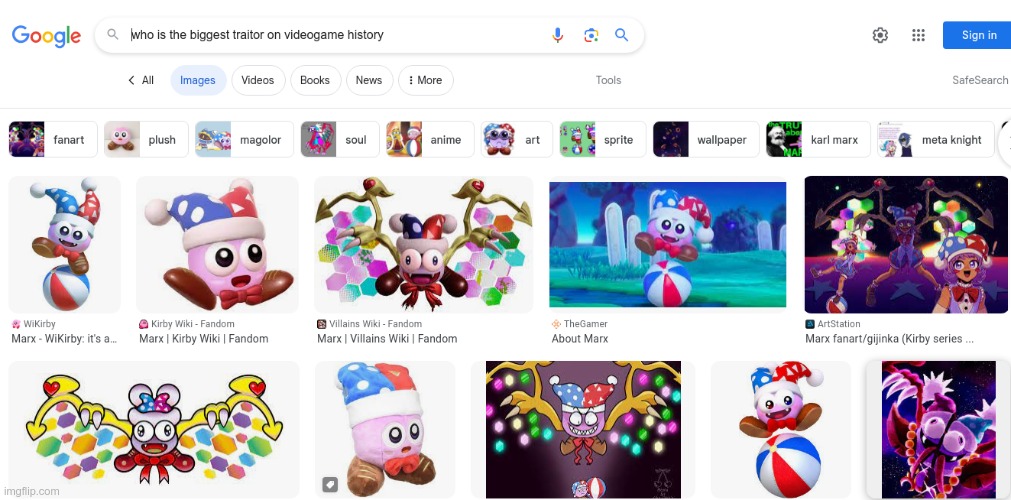 The biggest traitor | image tagged in kirby,marx | made w/ Imgflip meme maker