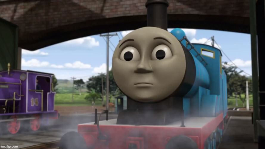 edward stare meme | image tagged in thomas the tank engine | made w/ Imgflip meme maker
