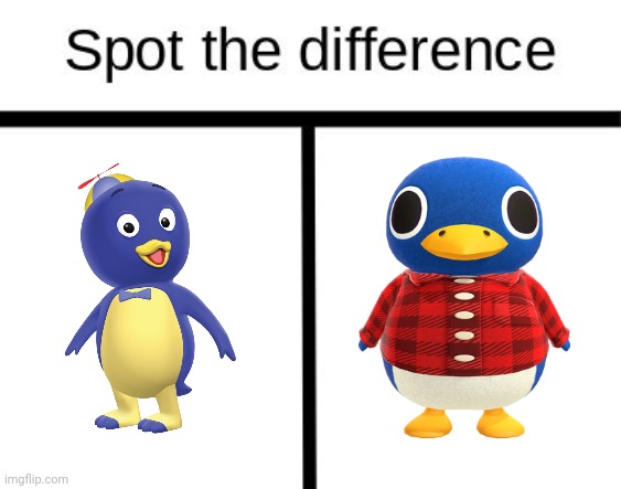 Spot the difference | image tagged in spot the difference,animal crossing,nintendo,memes | made w/ Imgflip meme maker