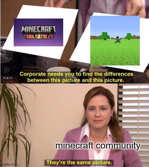 why | minecraft community | image tagged in memes,they're the same picture,minecraft | made w/ Imgflip meme maker