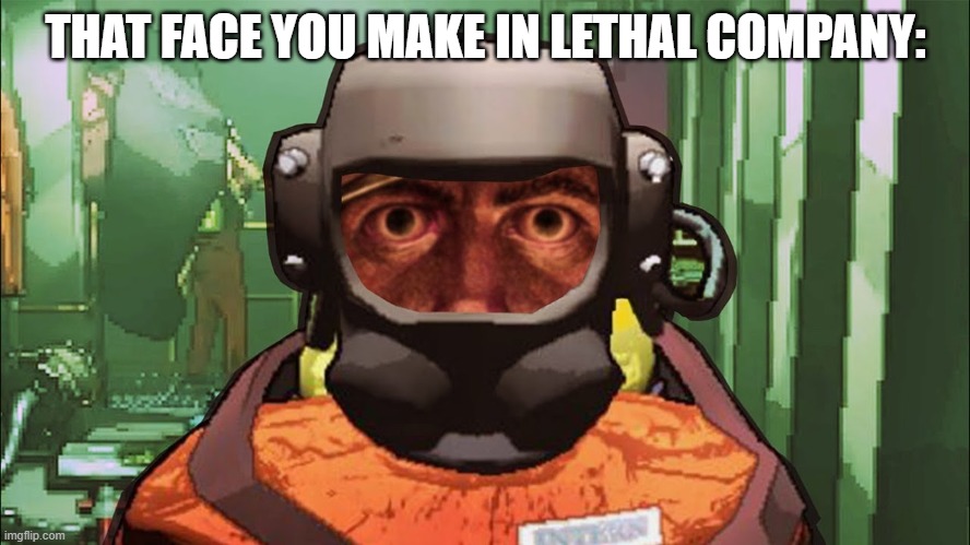 1000 quota stare | THAT FACE YOU MAKE IN LETHAL COMPANY: | image tagged in 1000 quota stare | made w/ Imgflip meme maker