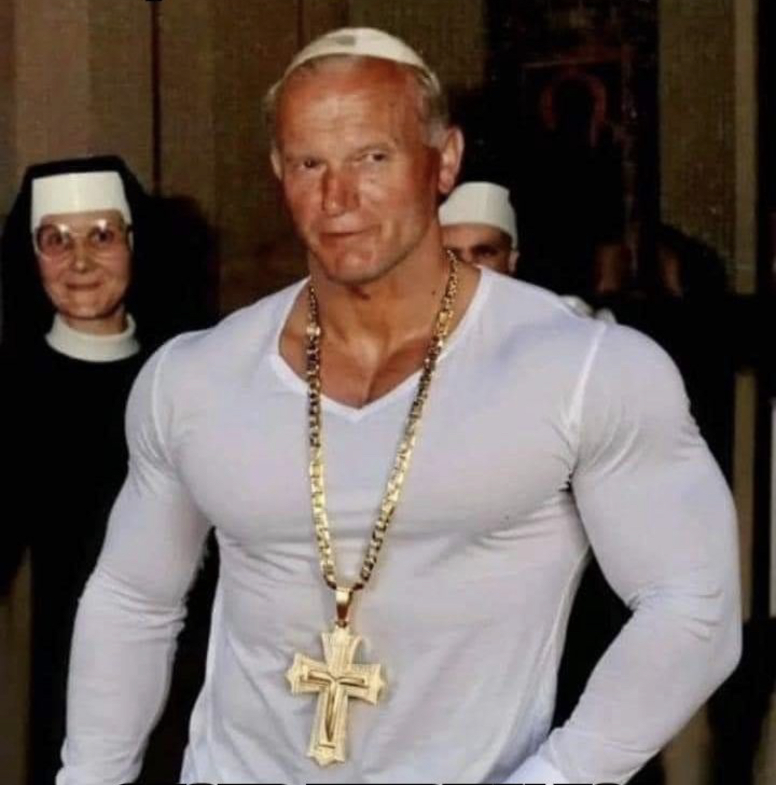 High Quality Pope_muscular Blank Meme Template