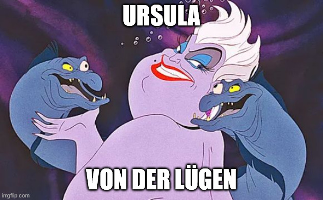 Ursula | URSULA; VON DER LÜGEN | image tagged in ursula little mermaid | made w/ Imgflip meme maker
