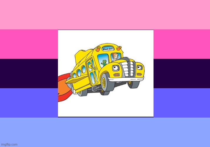 Omnibus | image tagged in omnisexual flag,omnisexual,lgbtq,puns,the magic school bus,bus | made w/ Imgflip meme maker