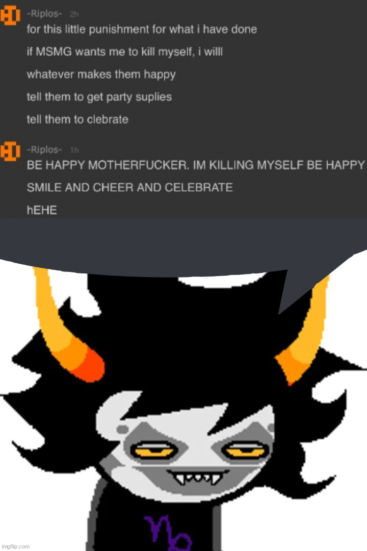 gamzee when hes niot huigh | image tagged in gamzee | made w/ Imgflip meme maker