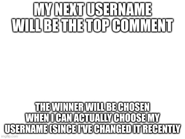 I hope this doesn't go wrong | MY NEXT USERNAME WILL BE THE TOP COMMENT; THE WINNER WILL BE CHOSEN WHEN I CAN ACTUALLY CHOOSE MY USERNAME (SINCE I'VE CHANGED IT RECENTLY | image tagged in omg | made w/ Imgflip meme maker