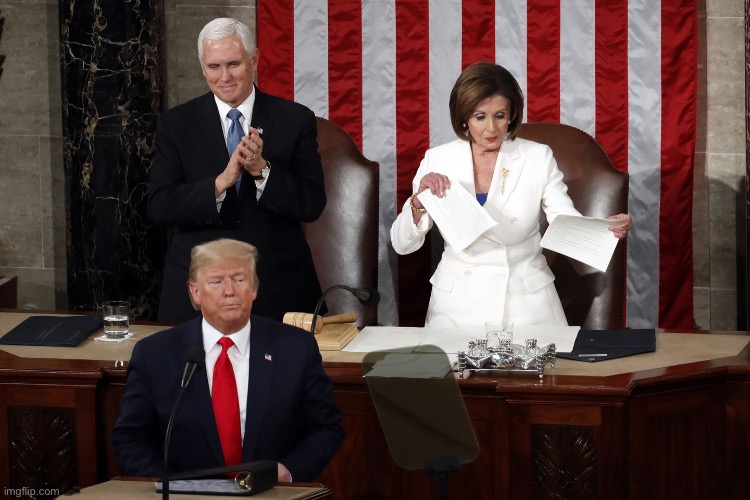 Nancy Pelosi rips Trump speech | image tagged in nancy pelosi rips trump speech | made w/ Imgflip meme maker
