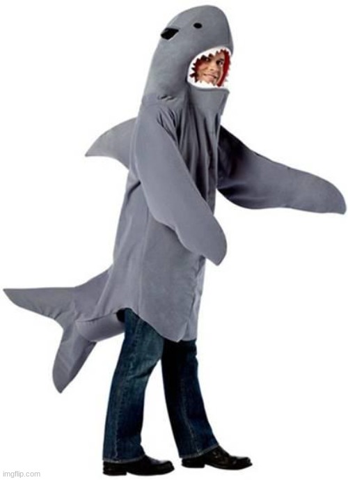 Shark Dressed Man Costume | image tagged in shark dressed man costume | made w/ Imgflip meme maker