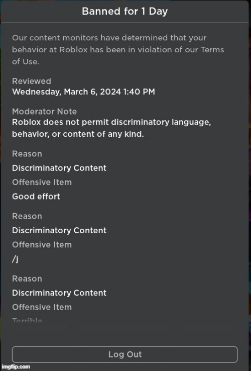 Ah yes, I'm being banned for complimenting others now | made w/ Imgflip meme maker