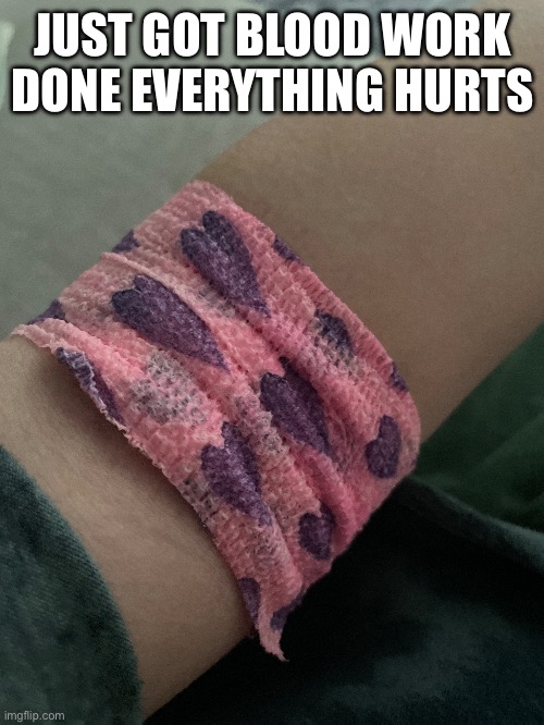 JUST GOT BLOOD WORK DONE EVERYTHING HURTS | made w/ Imgflip meme maker